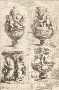 Čtyři vázy, 1754. od Gabriel de Saint Aubin