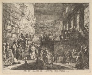 Pohled na Salon du Louvre v roce 1753, 1753.