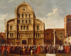 Itálie, Veneto, Benátky, benátský dóže od kostela San Zaccaria od Gabriele Bella