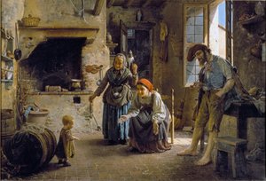 První kroky dítěte Obraz Gaetana Chierici (1838-1920) 1865 Rozměr 70x100 cm Genes, Galleria d