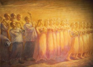 Pohřeb panny, od Gaetano Previati