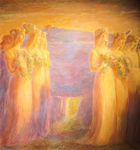 Pohřeb panny, od Gaetano Previati
