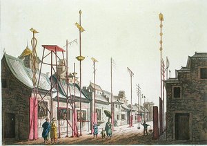 Velké pekingské zdi, ilustrace z „Le Costume Ancien et Moderne“ od Giulia Ferraria, vydáno kolem 20.–30. let 18. století (barevná rytina)