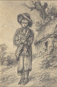 Chlapec stojící u chaty od Gainsborough Dupont