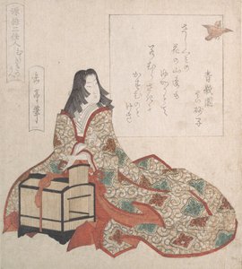 Lady Murasaki osvobozuje ptáka z klece, 19. století.