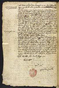 Egerton MS 48 f.10 Letter od Galileo Galilei