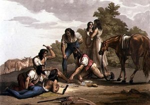 Španělští ovčáci z Paraguaye (barva litho) od Gallo Gallina