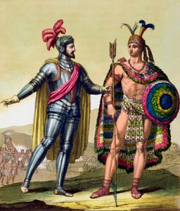 Setkání mezi Hernando Cortes a Montezuma II, Mexiko, 1519 c1820-1839