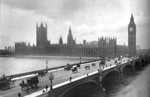 Houses of Parliament a Westminster Bridge, 1919