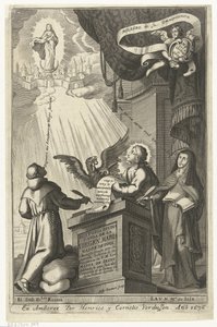 Panna Maria je uchvácena do království nebeského Historia divina y vida de la Virgen maria (název na objektu)