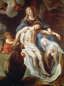 Pieta se sv. Františkem z Assisi (asi 1181-1226) a sv. Alžbětou Uherskou (1207-31)