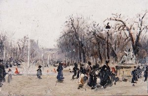 V zahradách Tuileries (deska) od Gaspar Miro Lleo