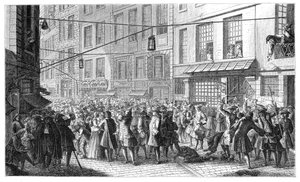 Quincampoix Street, Paříž, 1718, 1885.