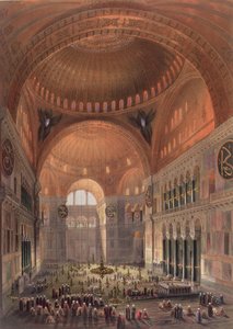 Interiér Haghia Sophia, Konstantinopol, hospoda. 1852