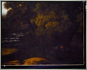 Italská krajina, detail, nedatováno od Gaspard Poussin Dughet