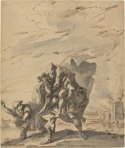 Aeneas nesoucí Anchise z Hořící Tróje