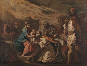 Klanění tří králů od Gasparo Diziani (attributed to)