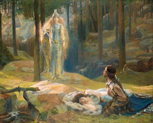 Zjevení. Brunhilde vidí Siegmunda a Sieglinde, 1893