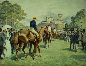 Průvod na poštu (olej na plátně) od Gaston Guignard