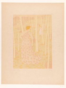 Ženy loví v lese Chasseresses (původní název) od Gaston de Latenay (signed by artist)