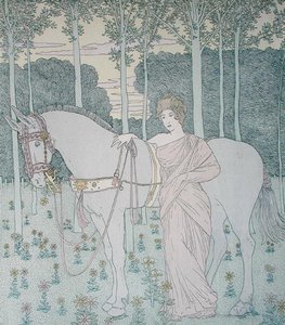 Nausicaa, ilustrace z Knihy 6 Odyssey, přeložil Lecomte de l