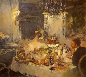 Champagne, od Gastona La Touche (1851-1913), olej na plátně
