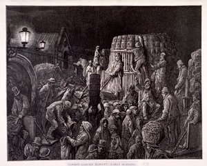 „Trh Covent Garden – časné ráno“, 1872 od Gauchard Brunier