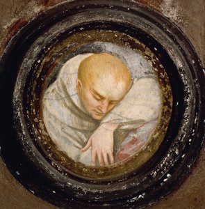 Itálie, Varallo, Fragment of Friar od Gaudenzio Ferrari