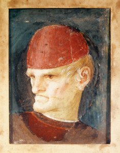 Itálie, Varallo, Fragment fresky hlavy od Gaudenzio Ferrari