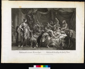 Andromache naříkající nad smrtí Hectora, vyryl Domenico Cunego, 1764 od Gavin after Hamilton
