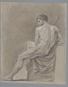 Sedící mužský akt, viděno zezadu (2. cena 1786) od Geerlig Grijpmoed