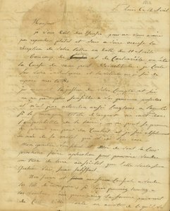 Dopis Rosalie Saugrainové P. R. Bureauovi od Genevieve Rosalie Michau Saugrain