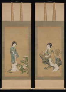 Yanji s orchidejemi a Yang Guifei s pivoňkami, 1785. od Genki