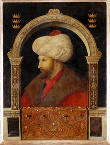 Sultán Mehmet II Fahti, Dobyvatel, sultán dobývající Konstantinopol... (olej na plátně) od Gentile Bellini