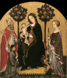 Maria s dítětem na trůně, svatí a dárce od Gentile da Fabriano