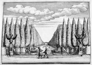 Návrh zámku a zahrady, 1664 od Georg Andreas Bockler