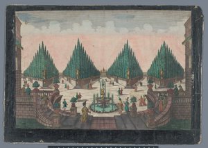 Pohled na cypřišovou zahradu v Konstantinopoli Prospect des Cypresses Gartens od Georg Balthasar Probst (possibly)