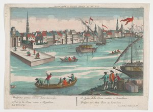Pohled na Ooster Oude Hoofdpoort v Rotterdamu Prospect des Alten Thors zu Rotterdam (název na objektu) Rotterdam (název série) od Georg Balthasar Probst