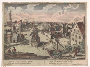 Pohled na bránu Schalkwijker v Haarlemu Prospect bey der Scalwecker Port zu Harlem (název na objektu) Haarlem (název série) od Georg Balthasar Probst