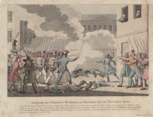 Vypuknutí polské revoluce ve Varšavě v listopadu 1830 od Georg Benedikt Wunder