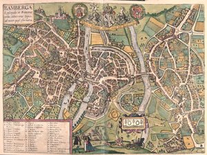 Bambergen, Německo - v "Civitates Orbis Terrarum" od Georga Brauna, Kolín nad Rýnem 1617 od Georg Braun