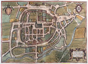 Braga, Portugalsko - v publikaci "Civitates Orbis Terrarum" od Georga Brauna, Kolín nad Rýnem 1617 od Georg Braun