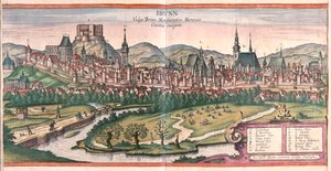 Brno (Morava), Česká republika - v "Civitates Orbis Terrarum" Georga Brauna, Kolín nad Rýnem 1617 od Georg Braun