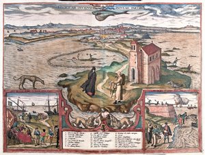 Cadice, Španělsko - v "Civitates Orbis Terrarum" od Georga Brauna, Kolín nad Rýnem 1617 od Georg Braun