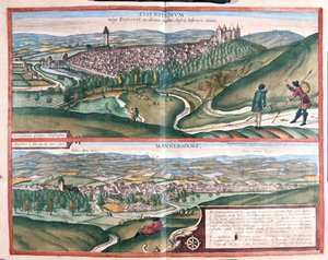 Eisenstadtt, Německo - Mannersdorf , Rakousko - v "Civitates Orbis Terrarum" od Georga Brauna, Kolín nad Rýnem 1617 od Georg Braun