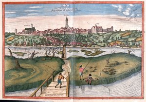 Enns, Rakousko - v "Civitates Orbis Terrarum" od Georga Brauna, Kolín nad Rýnem 1617 od Georg Braun