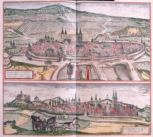 Halberstadt a Quedlinburg, Německo - v "Civitates Orbis Terrarum" od Georga Brauna, Kolín nad Rýnem 1617 od Georg Braun