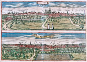 Hildescheim, Německo - v "Civitates Orbis Terrarum" od Georga Brauna, Kolín nad Rýnem 1617 od Georg Braun