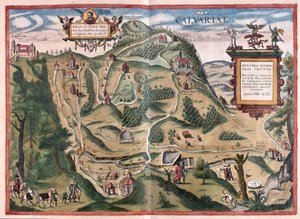 Kalwarya Zebrzydowka (jihovýchodně od Krakova), Polsko - v "Civitates Orbis Terrarum" Georga Brauna, Kolín nad Rýnem 1617 od Georg Braun