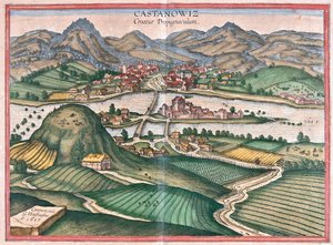 Kostajnica, Chorvatsko - v "Civitates Orbis Terrarum" od Georga Brauna, Kolín nad Rýnem 1617 od Georg Braun